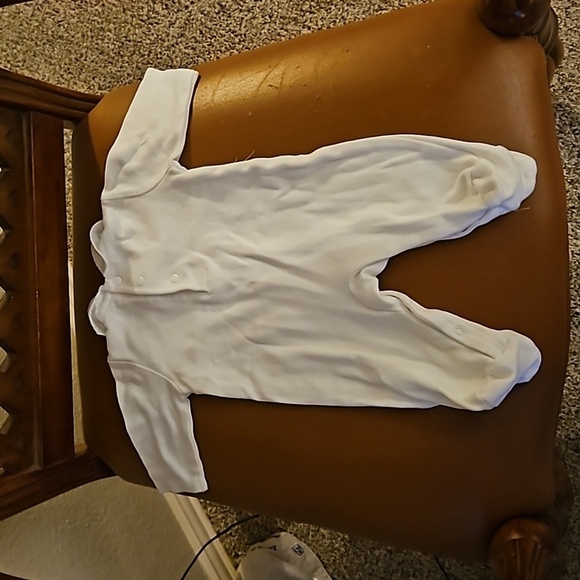 VTG DISNEY White Satin Silver Embroidered Winnie the Pooh Long Sleeve Footie - Picture 7 of 7